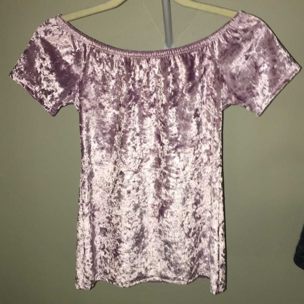 Pink crushed velvet shirt